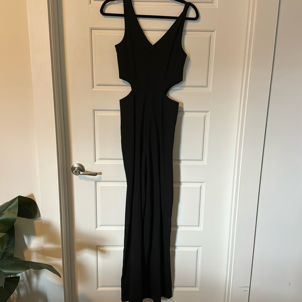 Black cut out jump suit